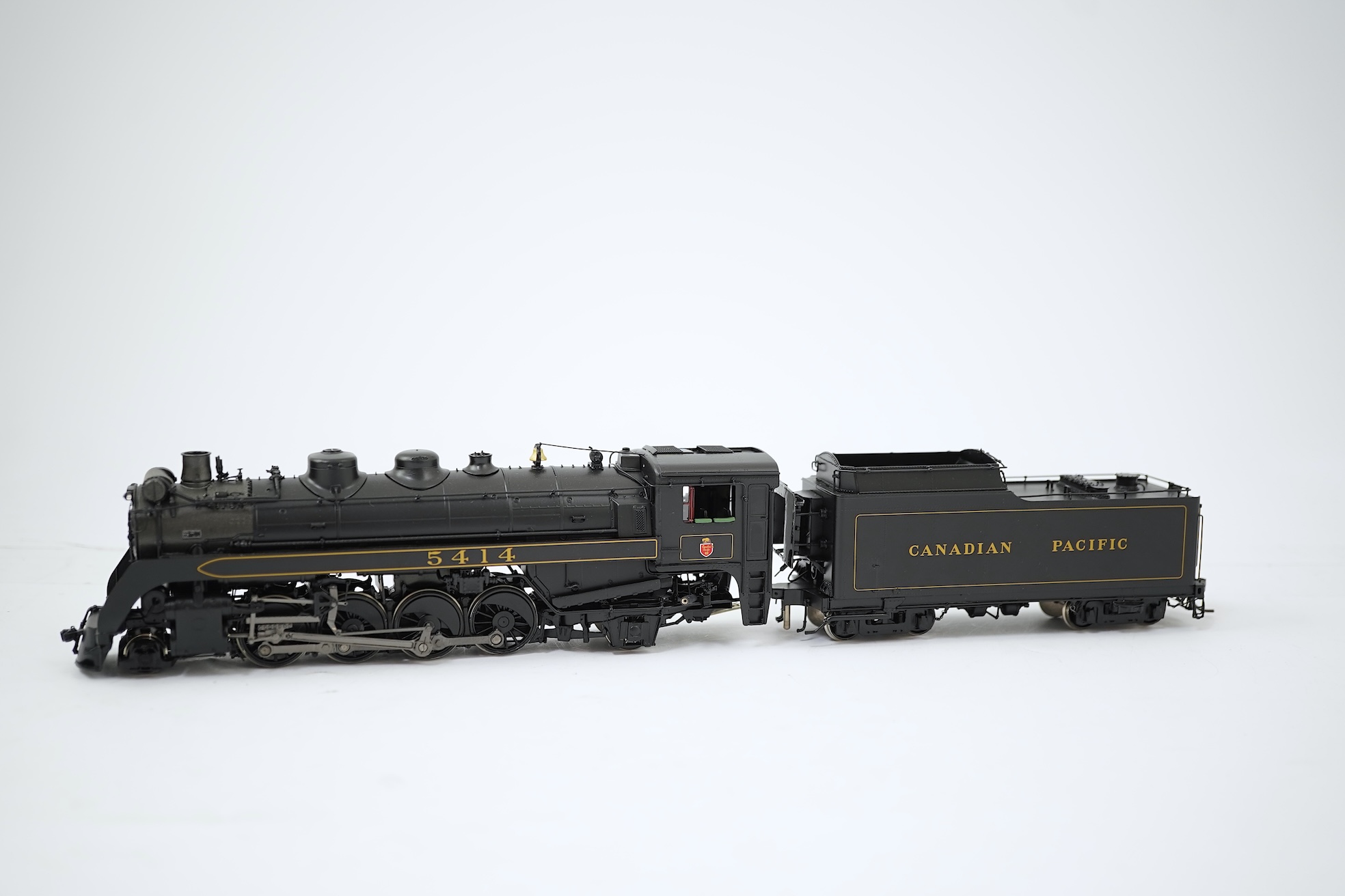 A boxed HO gauge Division Point model of Canadian Pacific Railway P-2g, 5414, 2-8-2 locomotive with bogie tender, powered for two rail operation.
